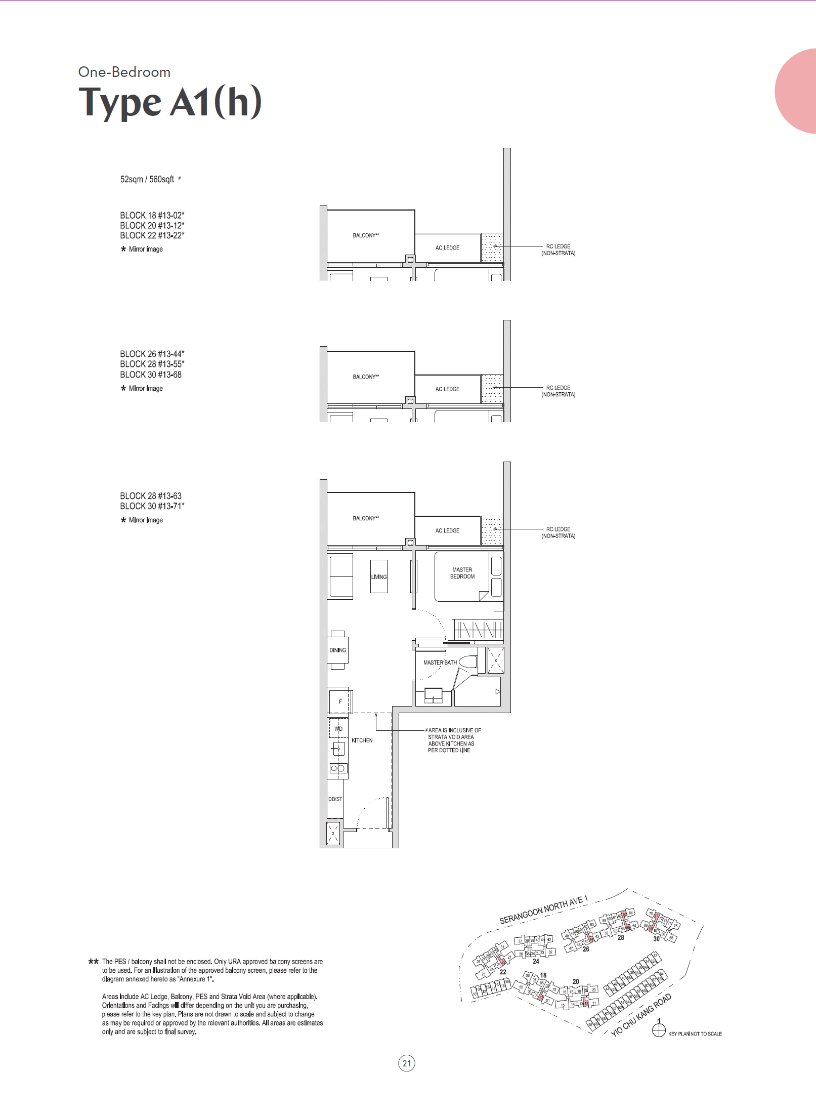 Affinity At Serangoon 1 Bedroom Floor Plan 3