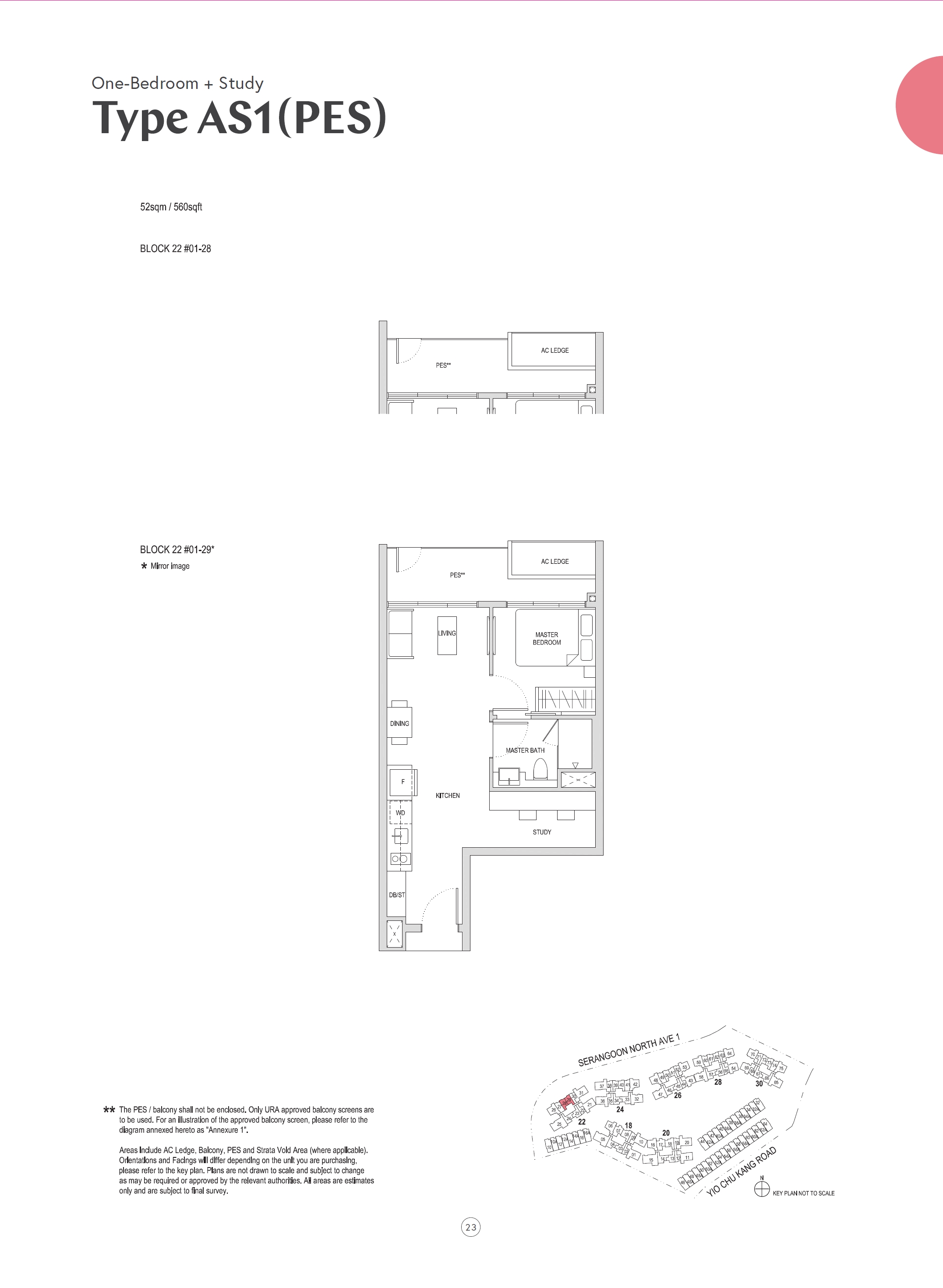 Affinity At Serangoon 1 Bedroom Floor Plan 5