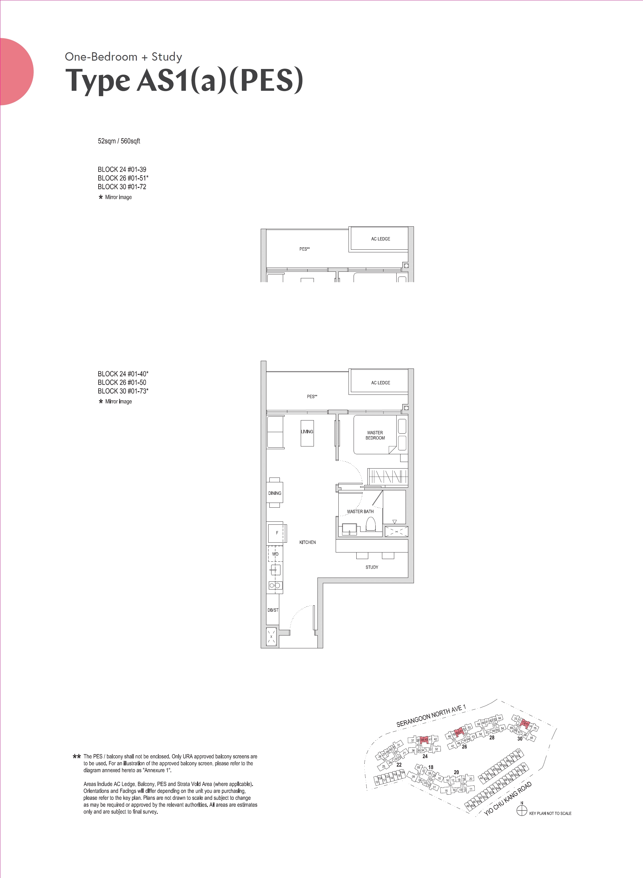 Affinity At Serangoon 1 Bedroom Floor Plan 6