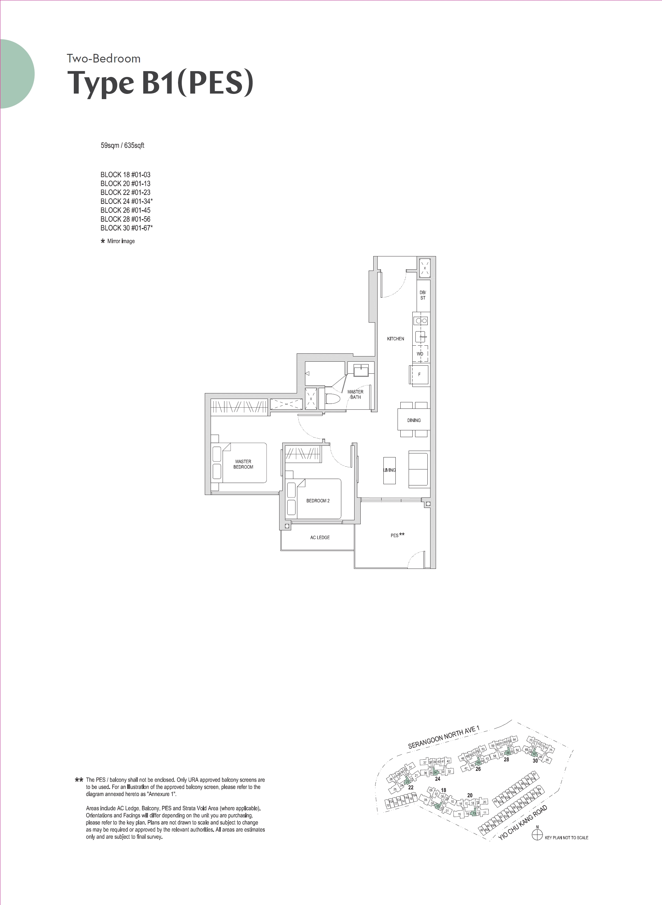 Affinity At Serangoon 1 Bedroom Floor Plan 8