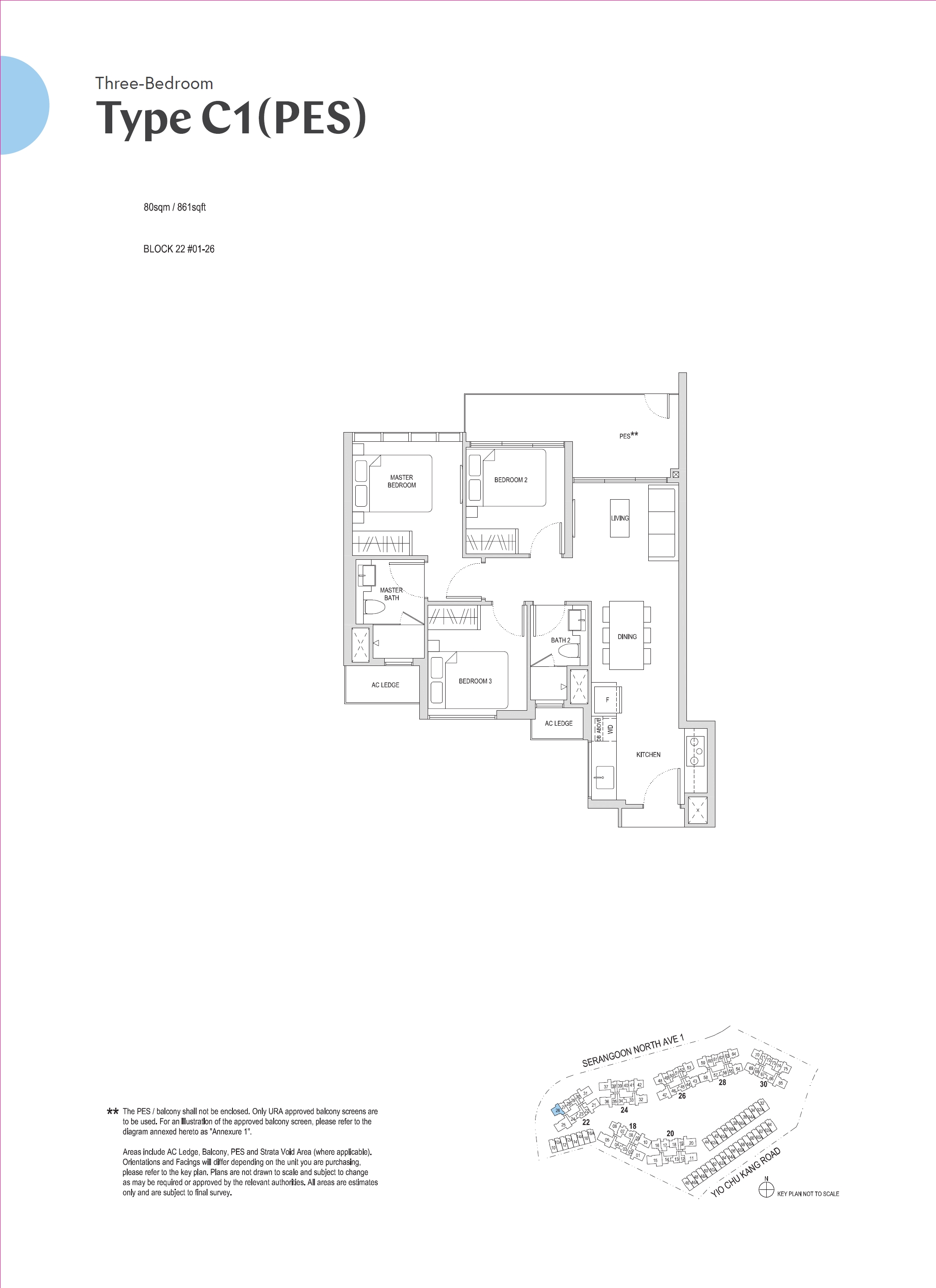Affinity At Serangoon 1 Bedroom Floor Plan 13
