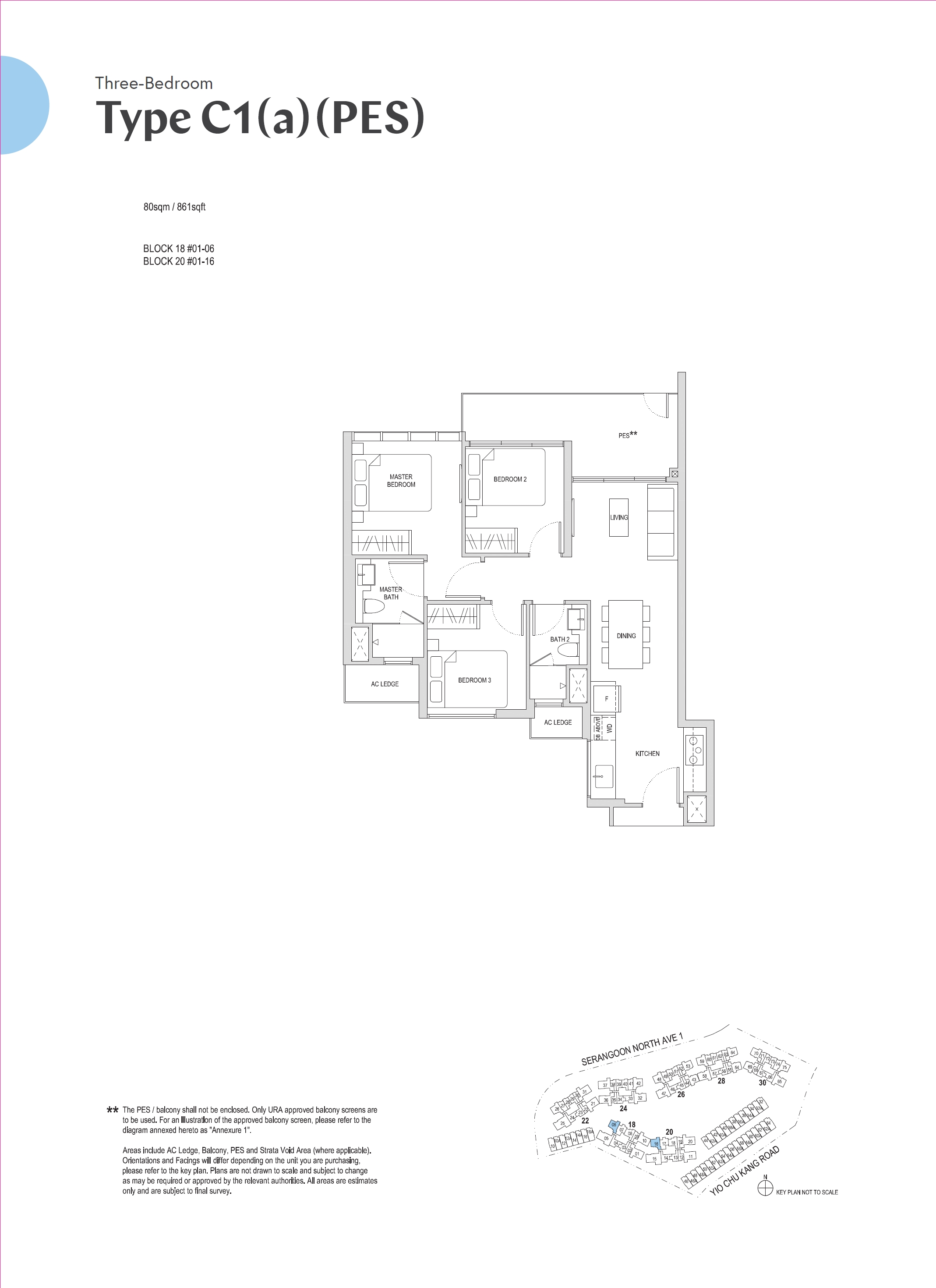 Affinity At Serangoon 1 Bedroom Floor Plan 14