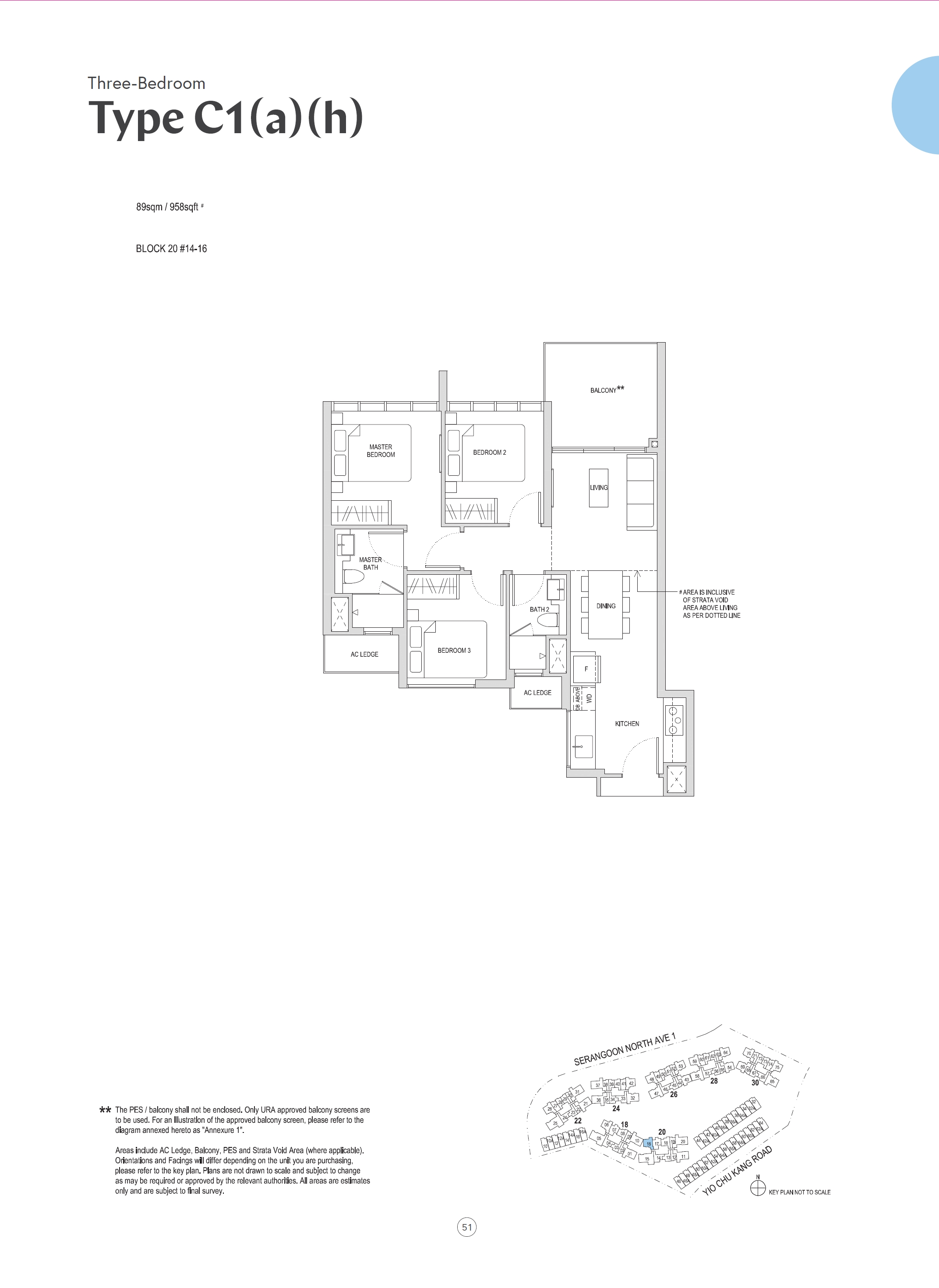 Affinity At Serangoon 1 Bedroom Floor Plan 15
