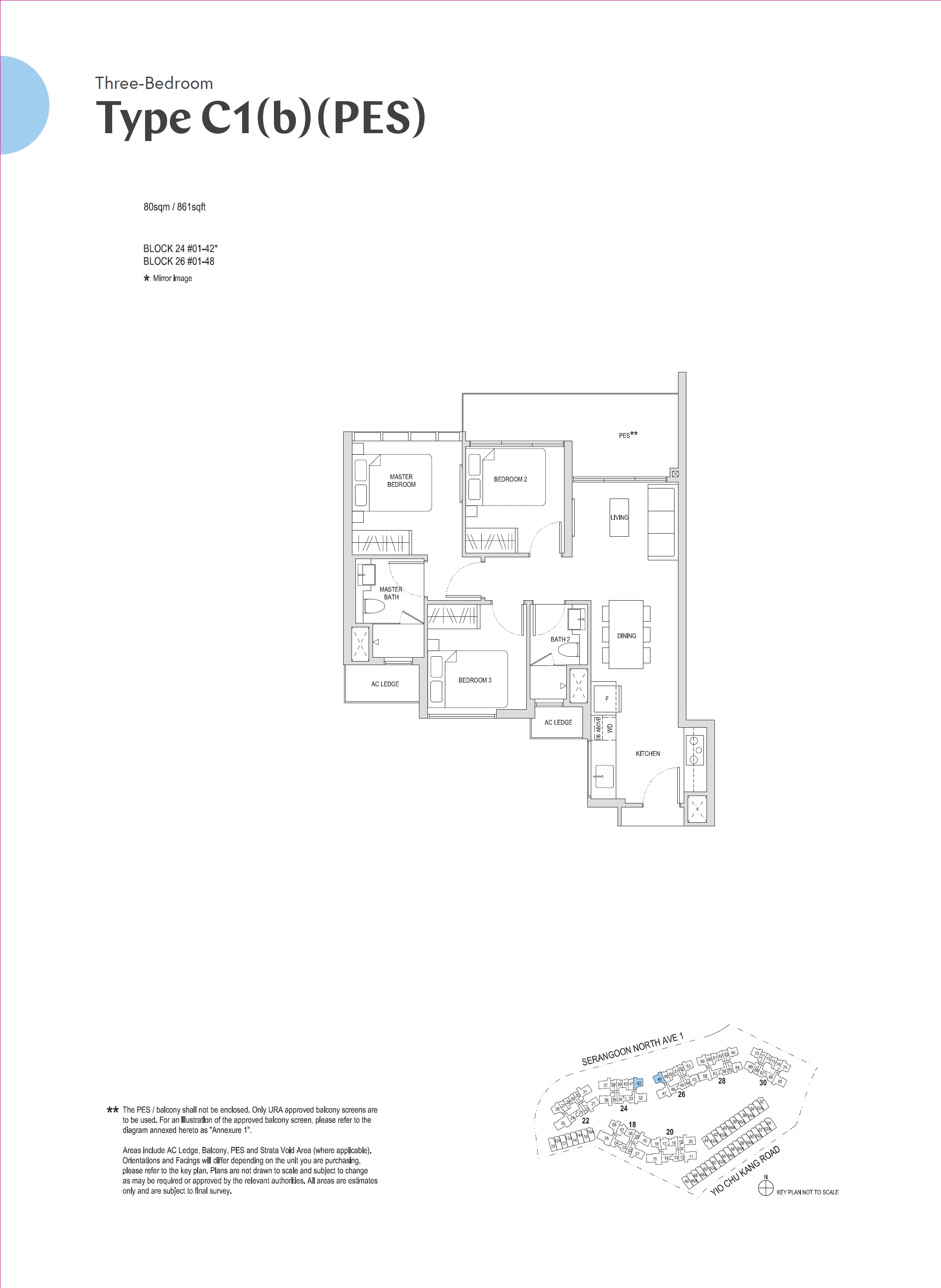 Affinity At Serangoon 1 Bedroom Floor Plan 17