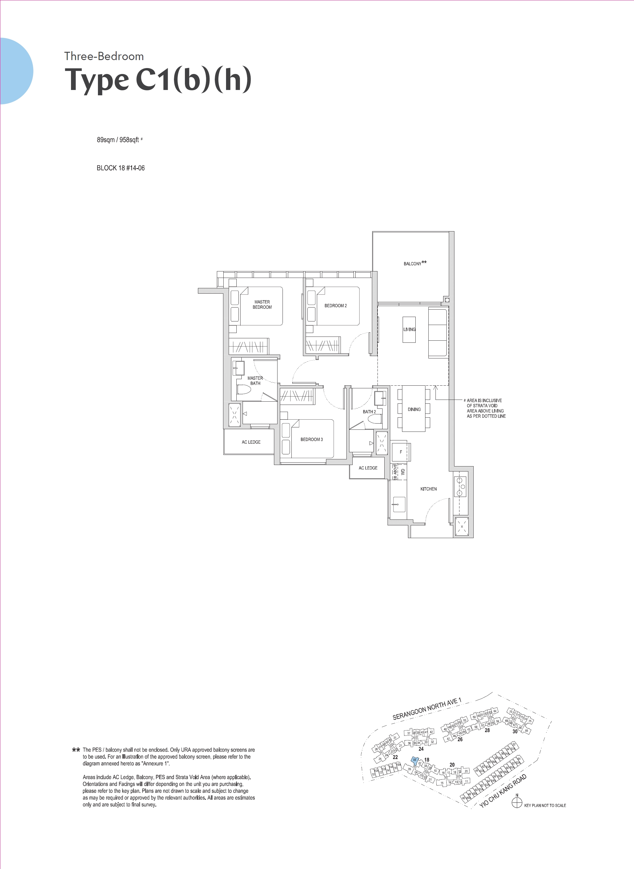 Affinity At Serangoon 1 Bedroom Floor Plan 18