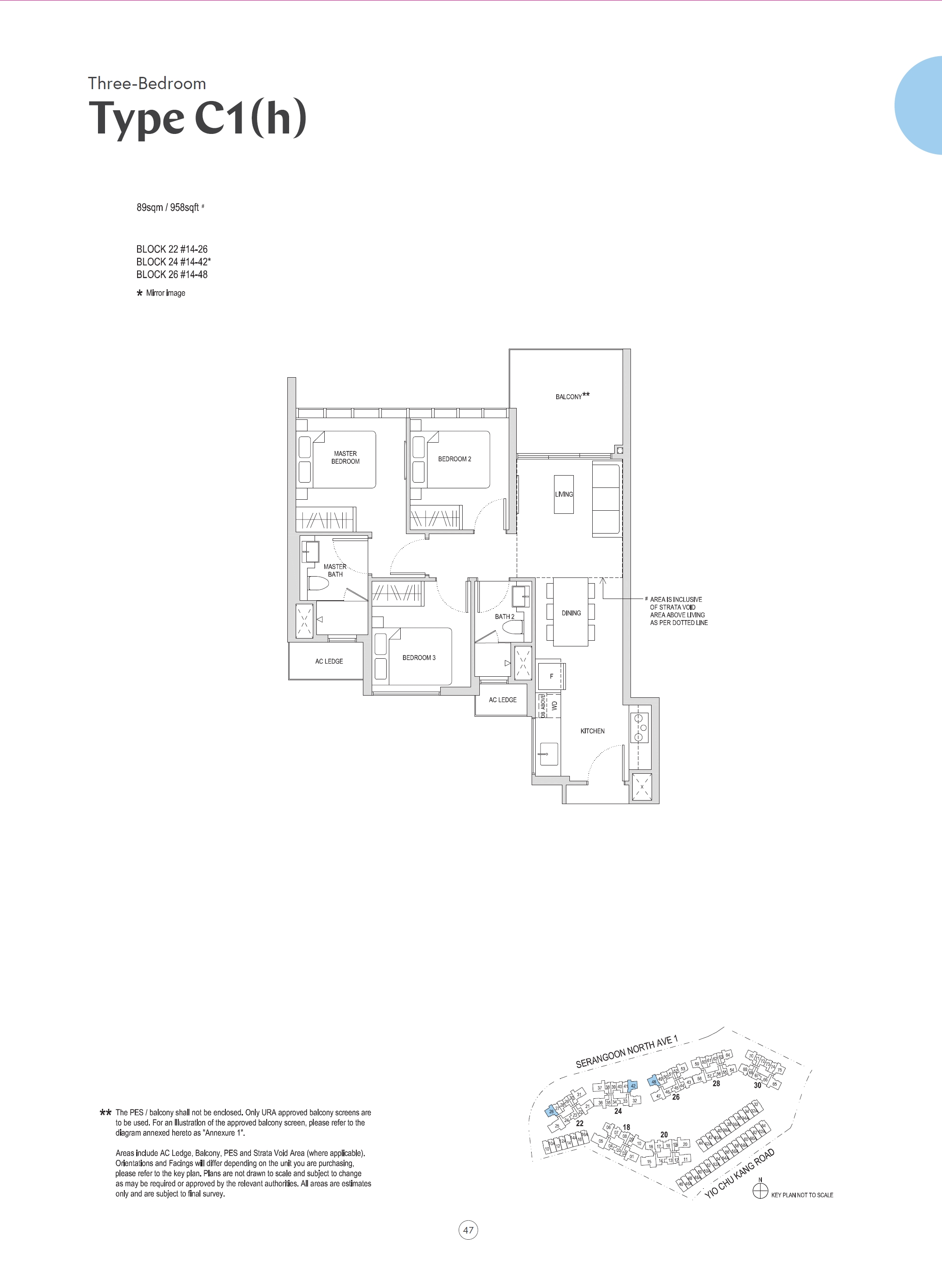 Affinity At Serangoon 1 Bedroom Floor Plan 20