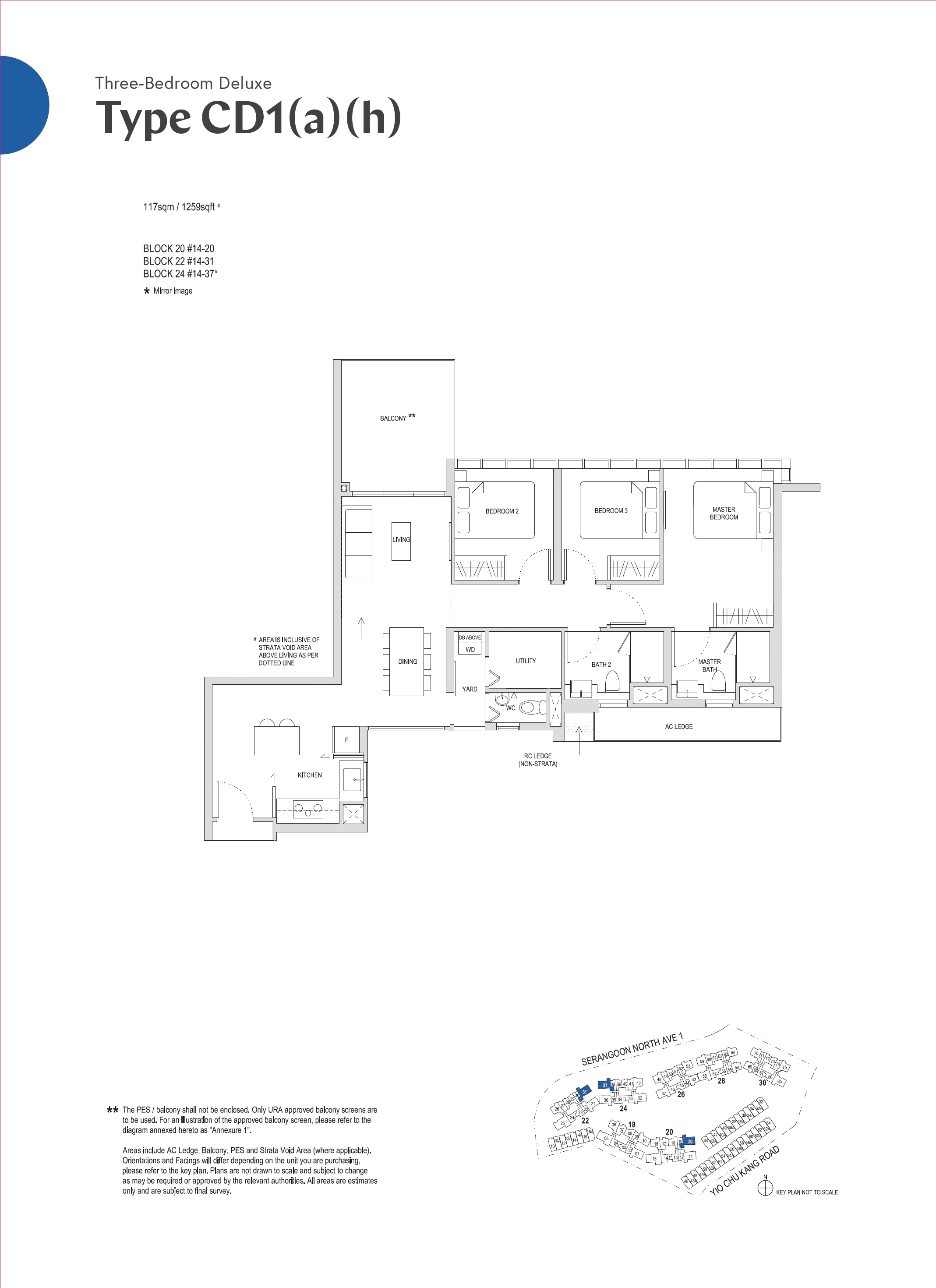 Affinity At Serangoon 1 Bedroom Floor Plan 23