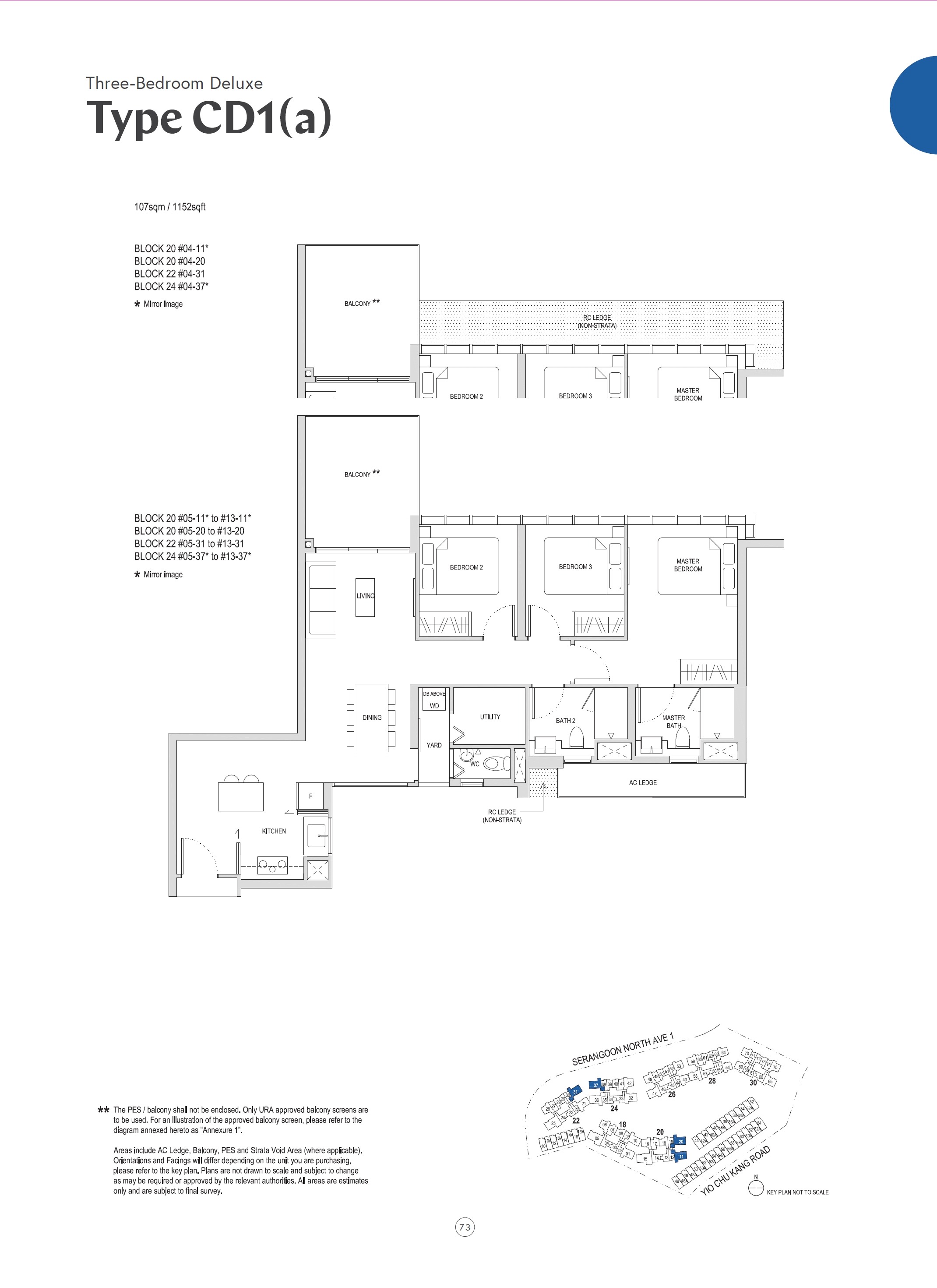 Affinity At Serangoon 1 Bedroom Floor Plan 24