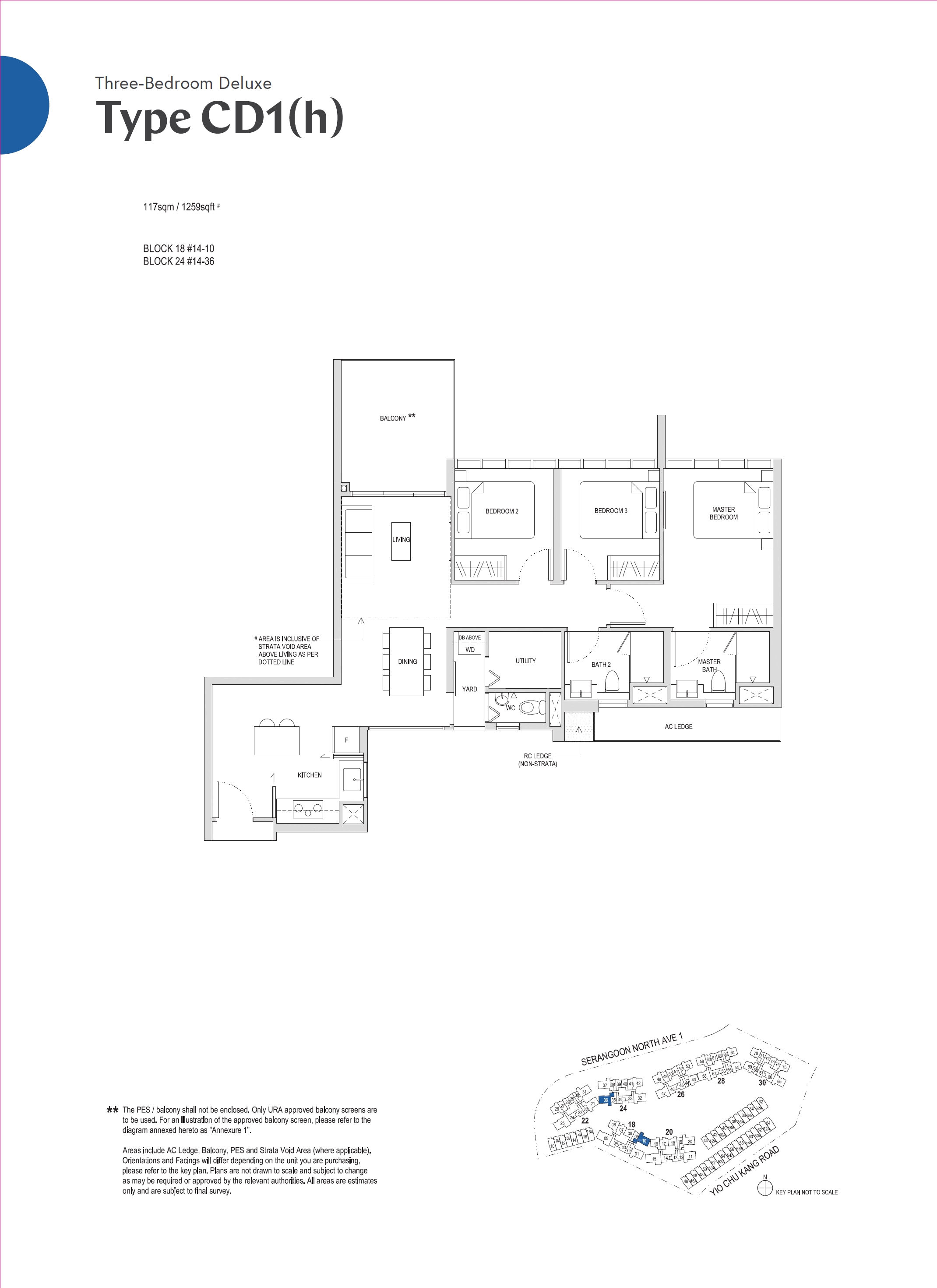 Affinity At Serangoon 1 Bedroom Floor Plan 25