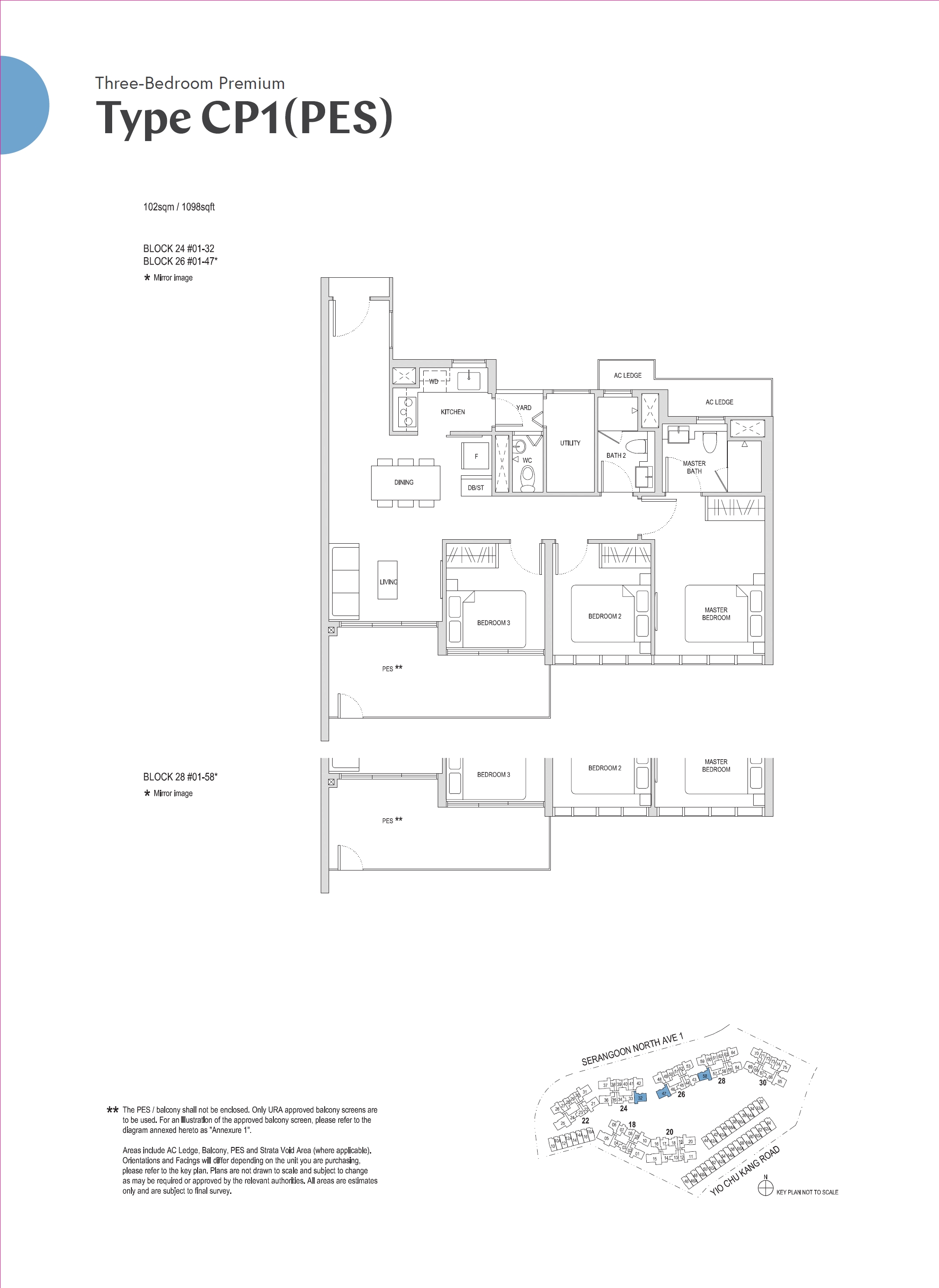 Affinity At Serangoon 1 Bedroom Floor Plan 27