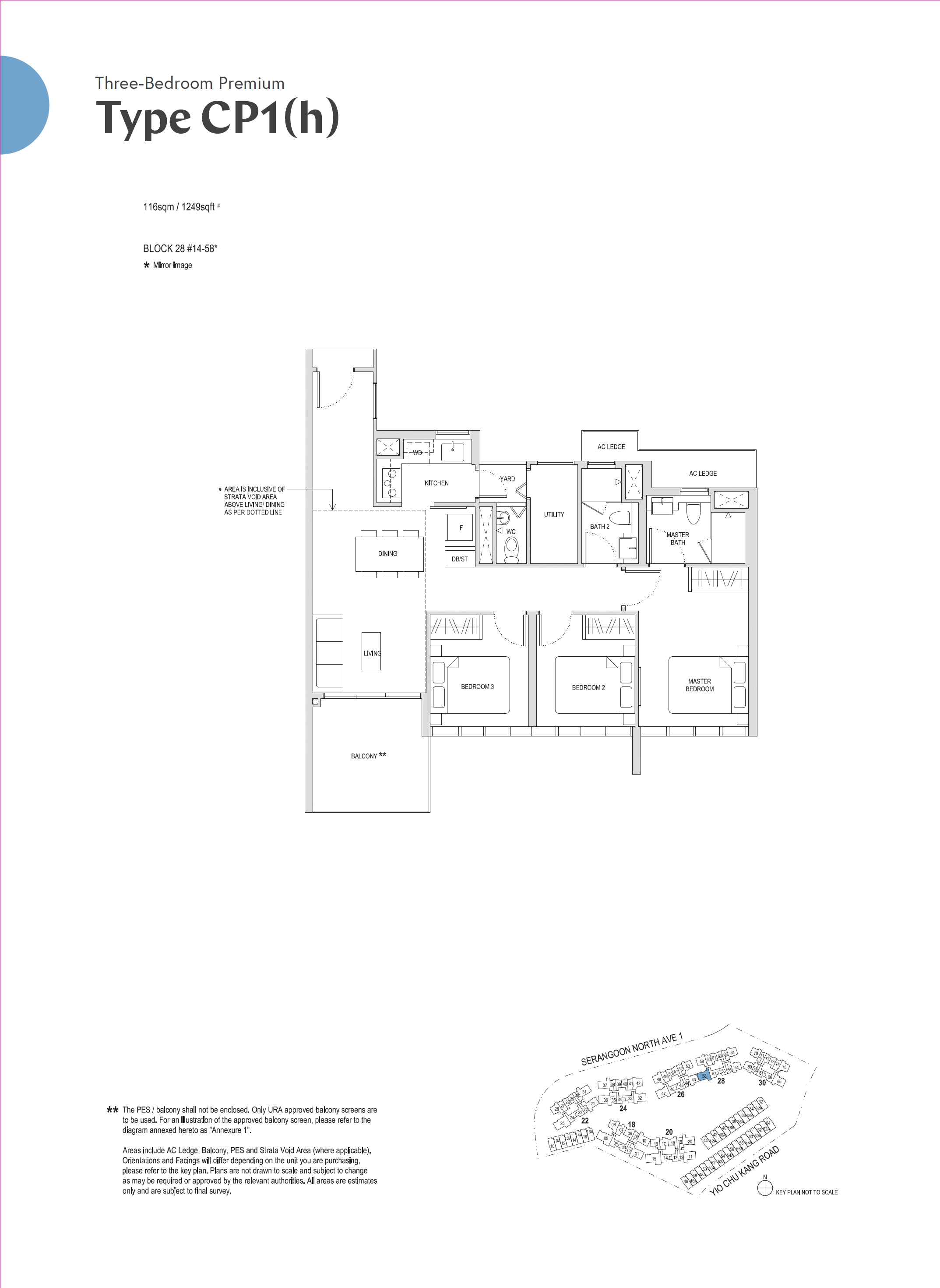 Affinity At Serangoon 1 Bedroom Floor Plan 30