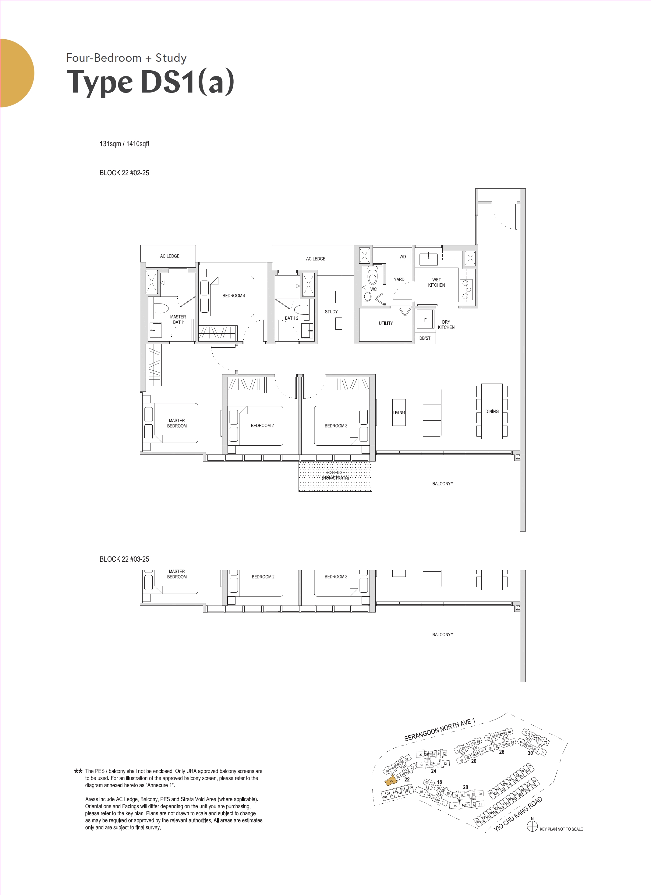 Affinity At Serangoon 1 Bedroom Floor Plan 34