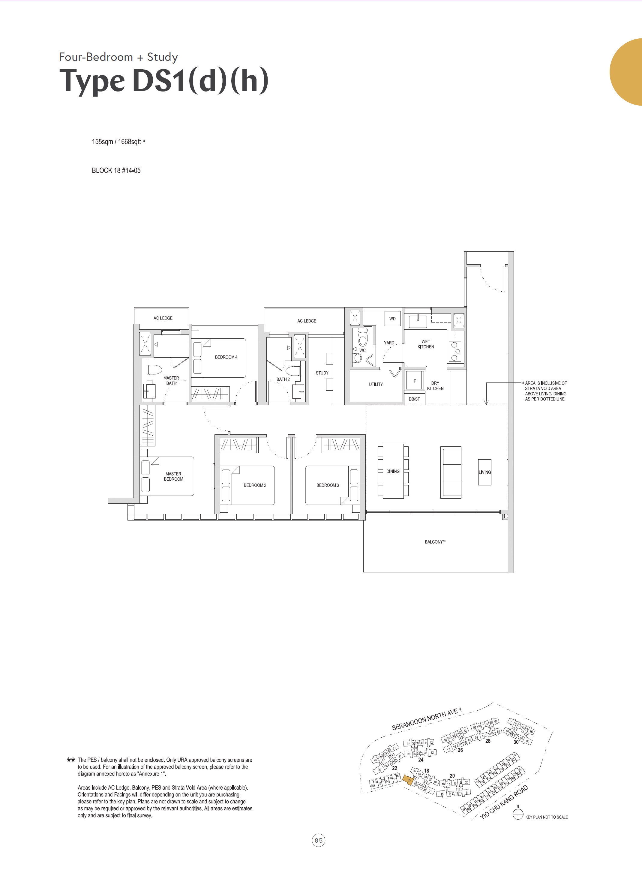 Affinity At Serangoon 1 Bedroom Floor Plan 38