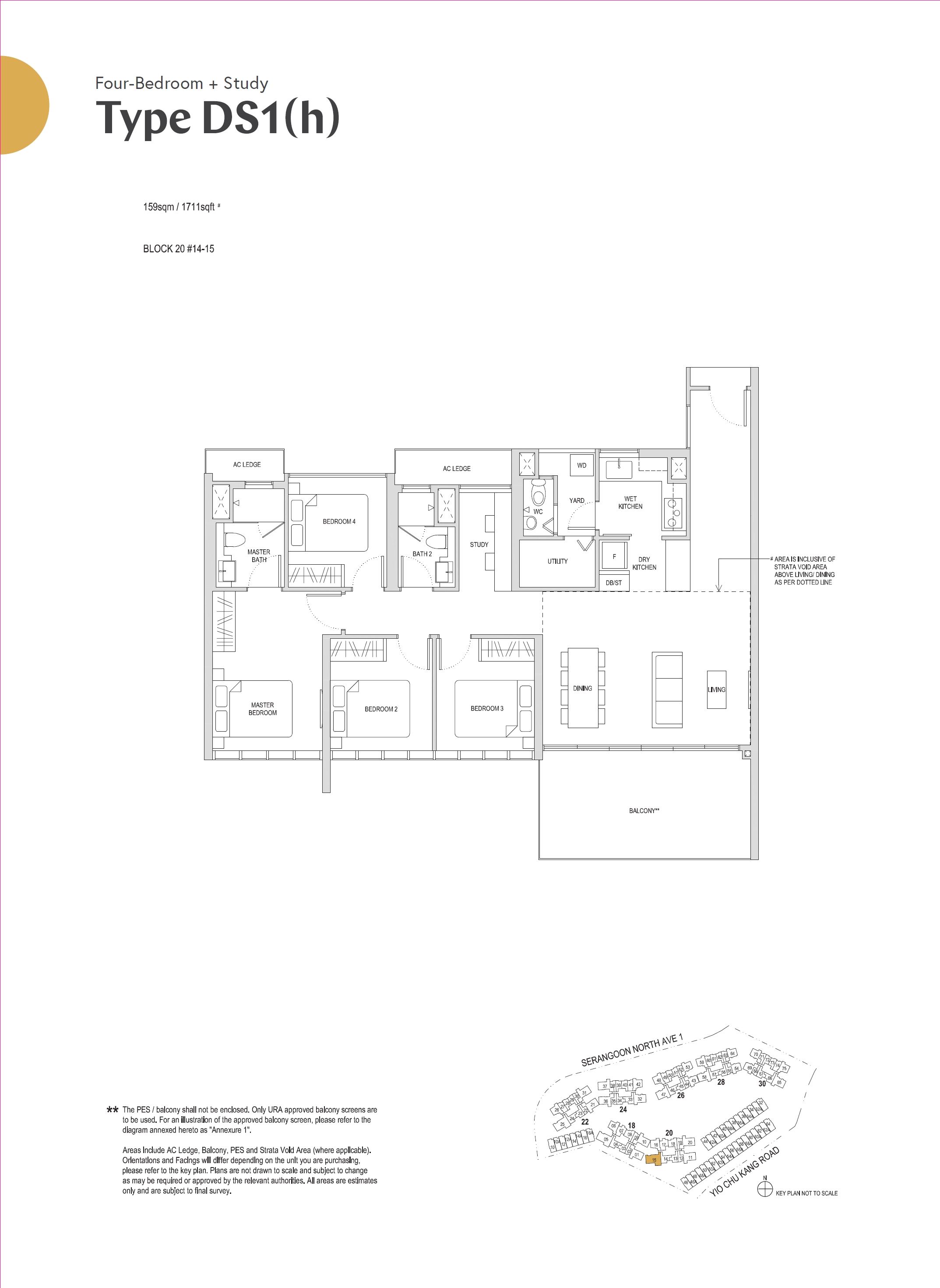Affinity At Serangoon 1 Bedroom Floor Plan 40